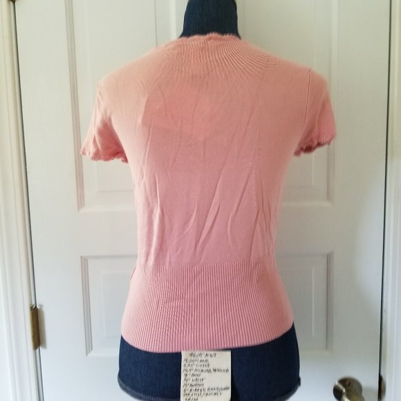 605 NWT Rena Rowan PS Pink Stretch Knit Top $52 - Picture 4 of 9